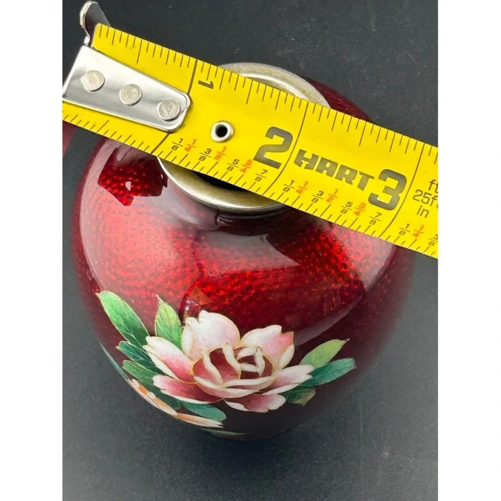 Japanese Vase Red Floral Pigeon Blood Red‎ Foil Bud Vase Asian Decor